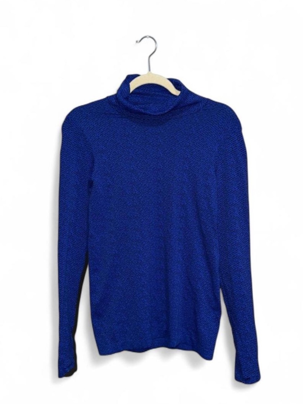 Athleta Base Layer Blue Flurry Peak Turtleneck Long Sleeve Top Womens Size Small